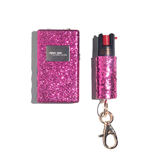Product Cover Super-Cute Pepper Spray & Stun Gun Pink Combo Safety Set - Carry Two Powerful Self Defense Products for Women, Maximum Strength Formula with UV Marking Dye, Keychain Clasp, and Compact Stun Gun