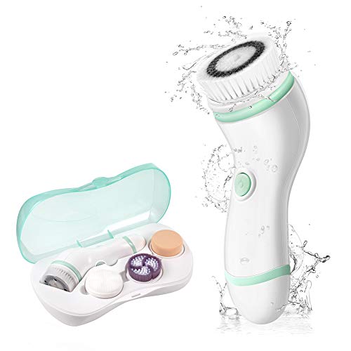 Product Cover LOMEZI Facial Cleansing Brush, Waterproof Face Rotating Brush with 4 Brush Heads and a Travel Case to Gentle Exfoliation, Deep Cleansing and Removing Blackhead