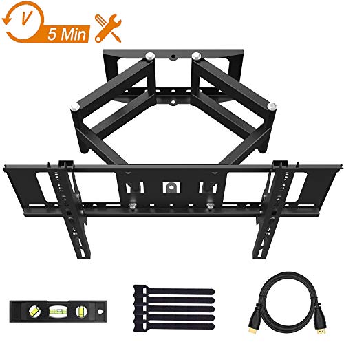 Product Cover TV Wall Mount for Most 32-70 Inches Flat & Curved TVs, Wall Mount TV Bracket with Dual Six Swivel Articulating Arm, Max VESA 600x400mm Fits LED, LCD, OLED Flat Screen TVs by Wsky