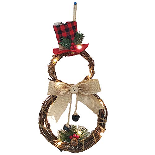 Product Cover FunPa Christmas Wreath Fashion Plant Rattan Creative LED Light Hanging Wreath Xmas Decor