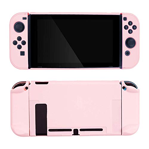 Product Cover Geekshare Slim Protective Cover Case for Nintendo Switch Console and Joycon -Soft Touch and Anti-Scratch DIY Replacement Shell for Nintendo Switch (Sakura Pink)