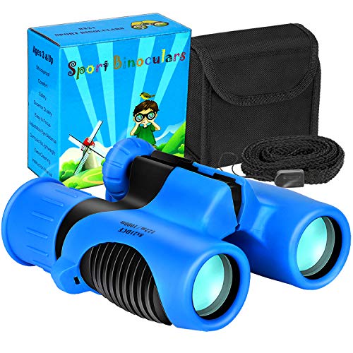 Product Cover Compact Mini Binoculars for Kids - 8x21 Zoom Kids Binoculars Toy Gift Shock Proof for 3 4 5 6 7 8 9 10 11 12 13 Years Old Boys Girls Bird Watching Sporting Events Children Best Present (Blue)