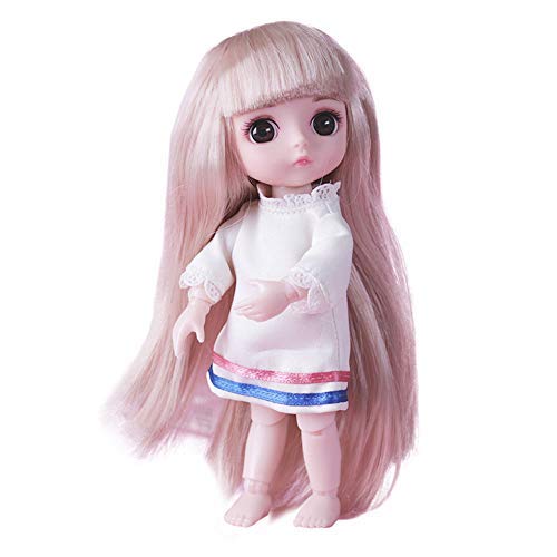 Product Cover ZMZS Girls Doll Accessories for Toddler Simulated Joint Dolls Baby Doll Accessories for Toddler Dress Up Clothing, Doll for Girls 6 Inch Doll House for Little Girls 3 Years