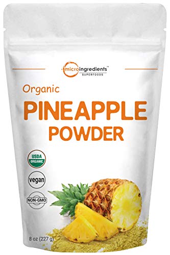 Product Cover Micro Ingredients Organic Pineapple Powder, 8 Ounce, Rich in Natural Vitamins and Great Flavor for Drinks, Smoothie and Beverages, Non-GMO and Vegan Friendly