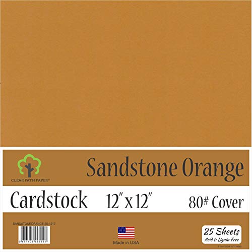 Product Cover Sandstone Orange Cardstock - 12 x 12 inch - 80Lb Cover - 25 Sheets