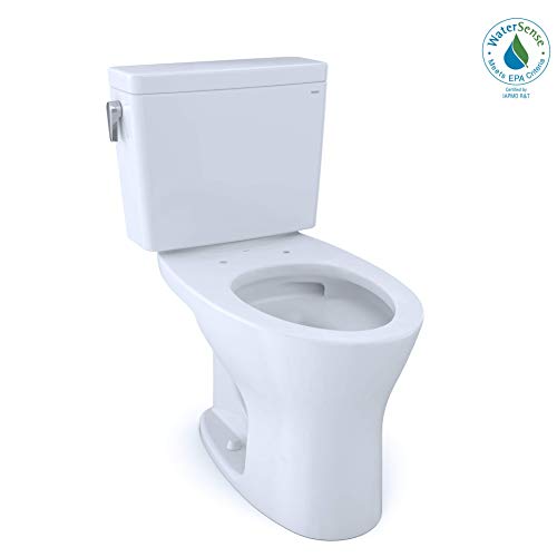 Product Cover TOTO CST746CEMG#01 Drake Two-Piece Elongated Dual Flush 1.28 and 0.8 GPF DYNAMAX TORNADO FLUSH Toilet with CEFIONTECT, Cotton White