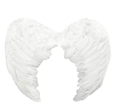 Product Cover DXBVS Angel Wings Feather Cosplay Halloween Party Costumes Feather Angel Wing for Kids Adults Women (White/5540)