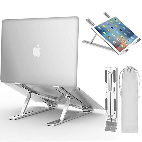 Product Cover Laptop Stand, iVoler Adjustable Aluminum Laptop Computer Stand Tablet Stand,Ergonomic Foldable Portable Desktop Holder Compatible with MacBook Air Pro, Dell XPS, HP, Lenovo More 10-15.6