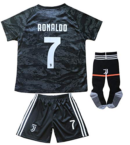 Product Cover FCM 2019/2020 CR7 New #7 Cristiano Ronaldo Kids Soccer Jersey & Shorts Youth Sizes (New 2019/2020, 4-5 Years)