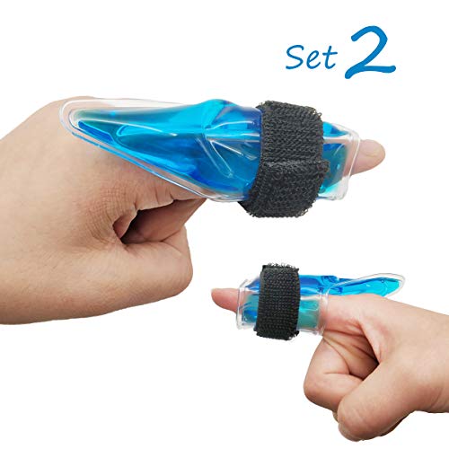 Product Cover Finger Hot and Cold Gel Packs Trigger Mallet Broken Finger Arthritis Therapy tendonitis Sleeves Knuckle Joint Fracture Pain Relief cryotherapy Sprain Fasciitis (Set 2)