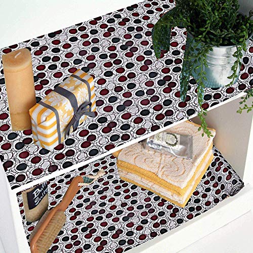 Product Cover Kuber Industries PVC Wardrobe Kitchen Drawer Shelf Mat 10 Mtr Roll (Brown), CTKTC013558
