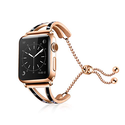 Product Cover OXWALLEN Compatible with Apple Watch Band 42mm 44mm, Cute Stylish Metal Replacement for iWatch Bands Series 5 4 3 2 1