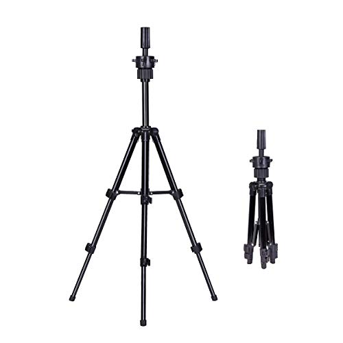 Product Cover Mini Wigs Tripod Stand for Canvas Block Head DANSEE Adjustable Mannequin Heads Training Doll Head Stand Portable Manikin Head Metal Tripod Non-Slip Base for Cosmetologist Hairdressing（14.5-28