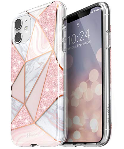 Product Cover Vena iPhone 11 Marble Glitter Case, Melange Glitter Marble Bumper Protective Case, Designed for iPhone 11 (6.1 inches) - Marble Rose Gold