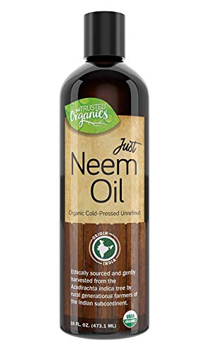 Product Cover Trusted Organics - Organic Neem Oil Cold-Pressed | All Natural Remedy For Daily Skin And Hair Care Treatment | Promotes Shiny Lush Hair And Flawlessly Radiant Skin | Safe Product For Pets (16 fl.oz)