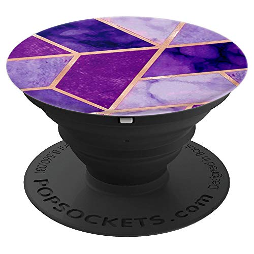 Product Cover Purple Violet Chic Geometric Design PopSockets Grip and Stand for Phones and Tablets