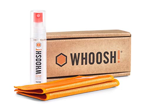 Product Cover WHOOSH! Screen Cleaner Kit - Best for- Smartphones, iPads, Eyeglasses, Kindle, LED, LCD & TVs - Includes 1 Oz Bottle + 2 Premium Cloths
