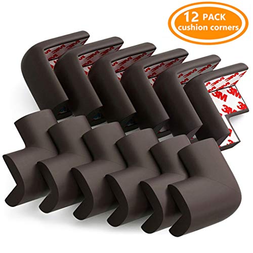 Product Cover Soft Corner Protector, Baby Safety Cushion, Corner Bumpers for Furniture, Corner Proofing for Baby, Corner Cushion,Safety Table Edge Protector, Baby Proofing Edge, Corner Guards, 12 Pack, Brown