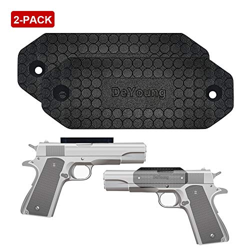 Product Cover DeYoung Gun Magnet Mount Holder [2-Pack], Anti Scratch Rubber Coated, 46lbs Rated Magnetic Gun Holster Firearm Accessories to Use in Car, Safe, Desk, Truck, Wall, Vehicle (2)