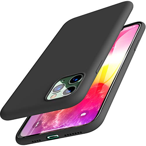 Product Cover TOZO for iPhone 11 Pro Max Case 6.5 Inch (2019) Liquid Silicone Gel Rubber Shockproof Shell Ultra-Thin [Slim Fit] Soft 4 Side Full Protection Cover for iPhone 11 Pro Max with [Black]