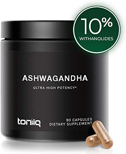 Product Cover Ultra High Strength Ashwagandha Capsules - 10% Withanolides - 19,5000mg 15x Concentrated Extract - Wild Harvested in India - The Strongest Ashwagandha Anxiety Relief Support Available - 90 Caps