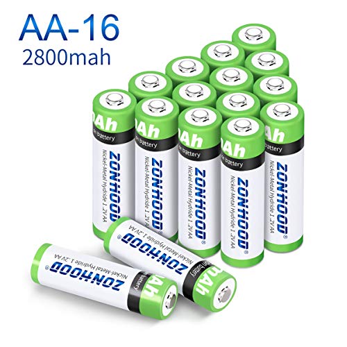 Product Cover AA Rechargeable Batteries, AA Batteries 2800mAh High-Capacity AA Batteries Rechargeable AABatteries 1.2V Ni-MH Low Self Discharge (16pack)