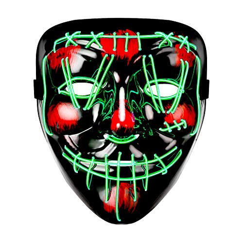 Product Cover Halloween Mask LED Purge Mask Light Up Scary Mask for Festival Parties Cosplay Costume
