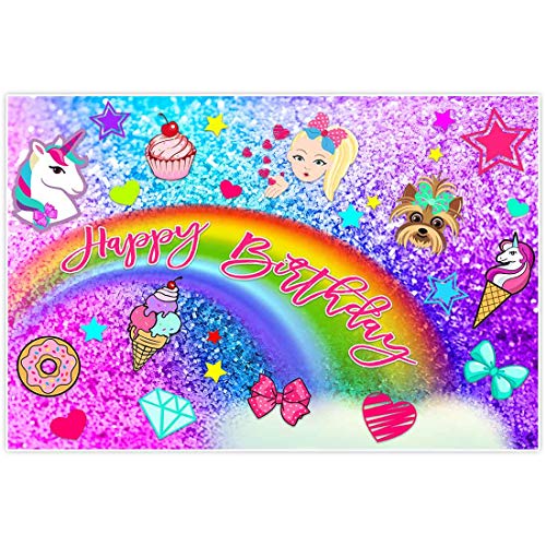 Product Cover Allenjoy 5x3ft Colorful Glitter Rainbow Backdrop for Photography Birthday Party Pictures Unicorn Puppy Girls Princess Purple Blue Background Newborn Baby Shower Cake Smash Decoration Photo Booth Props