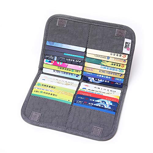 Product Cover iN. Slim credit card holder wallet, Gift card display case, Minimalist light thin card storage case rfid blocking for men & women, with 28 slots in Grey
