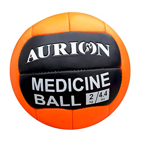 Product Cover Aurion Medicine Ball Gym Abs Exercises| Leather Weighted Med Ball for Functional Training Fitness | Great for Cleans, Throws, Crunches| Available in 1, 2,3,4,5,6,7,8,9,10 and 12KG