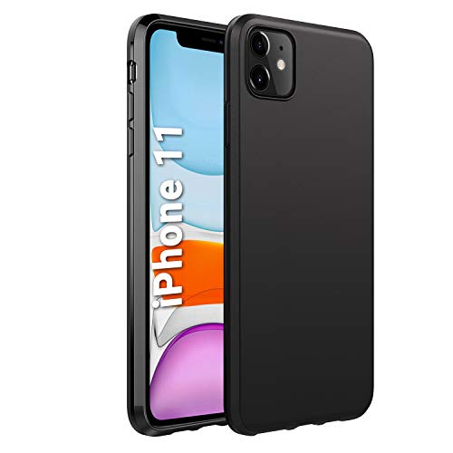 Product Cover EasyAcc Slim Case for iPhone 11, Matte Black Ultra Thin Fit TPU Phone Cases Finish Profile Soft Back Protective Cover Compatible with iPhone 11 6.1 2019