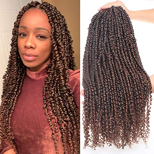Product Cover Leeven 22 Inch Bomb Twist Braiding Hair 6 Packs Long Bohemian Hair for Passion Twist Ombre Color Pre-Twisted Passion Twist Crochet Hair 15 Strands/pack T30#