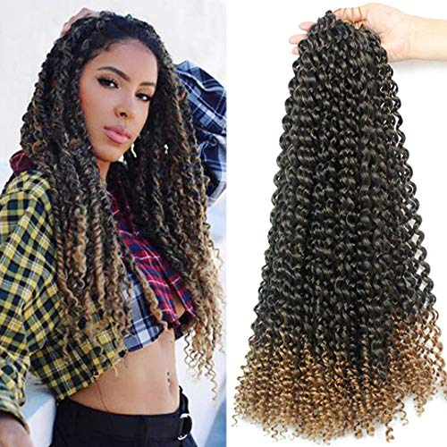 Product Cover Long Twist Hair 18 Inch Passion Twist Crochet Hair 6 Pcs Synthetic Crochet Braids Hair 20 Strands Curly Ends Braiding Hair T27