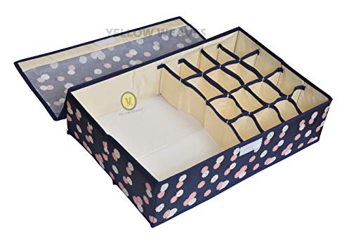 Product Cover Yellow WeavesTM Undergarments Organizer/Foldable Storage Box with Lid for Drawers