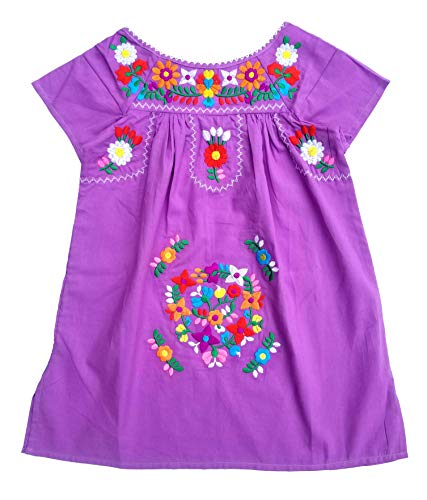 Product Cover unik Traditional Mexican Girl Embroidered Dress Lilac Size 5
