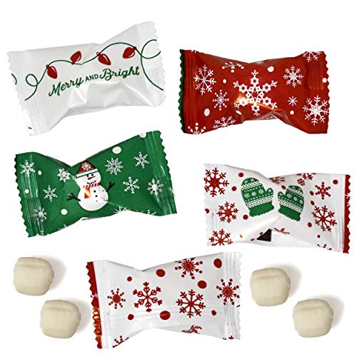 Product Cover Gift Boutique Christmas Buttermint Candies Bags 100 Count Individually wrapped Mint Candy 14 Ounce Bags (396g) Goodie Treat Sweets Holiday Party Favor stocking stuffers Supplies Decorations