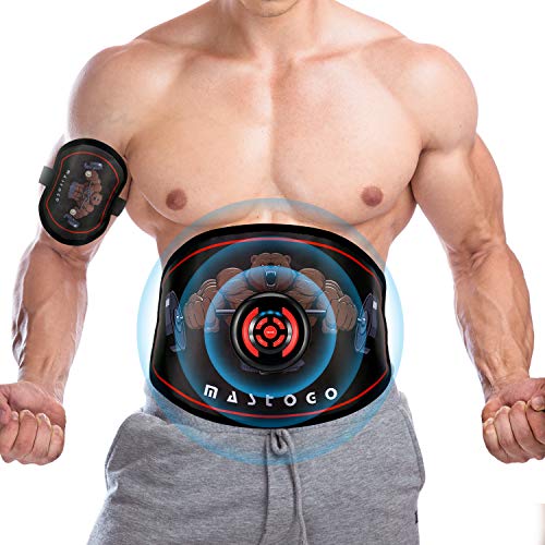 Product Cover MASTOGO Electronic Abs Toning Training Belt - 9 Modes Pulse Abdominal Stomach Machine EMS Waist Trimmer Equipment Ab Fitness Workout Stimulator for Men Women Belly Arm Leg Muscle Pain Relief Device