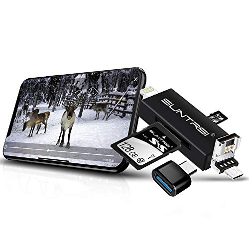 Product Cover SD/Micro SD Card Reader for iPhone/iPad/Mac/Android/Computer/Camera,Trail Camera Viewer &Memory Card Reader Micro SD Card Adapter to View Hunting Game Camera Photos and Videos on Smartphone