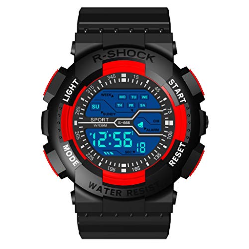 Product Cover Men's Sport Watches Hessimy Mens Digital Wrist Watch LED Screen Large Face Electronics Military Watches Waterproof Alarm Back Light Outdoor Casual Luminous Simple Army Watch