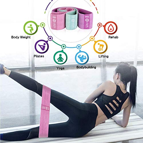 Product Cover Polisa Resistance Exercise Bands for Legs and Butt | Workout Bands Booty Bands Glute Bands Loop | Non Slip Wide Elastic Stretch Circle Hip Bands for Sports Fitness Training Bands for Women
