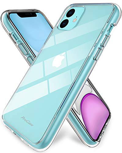 Product Cover Procase iPhone 11 Case Clear, Hybrid Slim Crystal Clear Case Shock-Absorption Anti-Scratch Bumper Cover Protective Case with Soft TPU + Hard PC Back Cover for iPhone 11 6.1 Inch 2019 -Clear