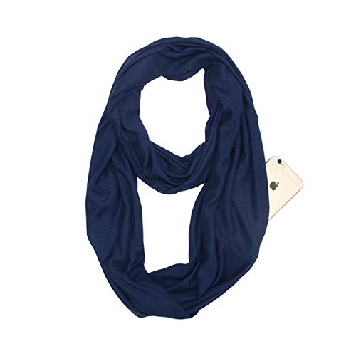 Product Cover Womens Infinity Scarf with Zipper Hidden Pocket Mens Winter Travel Lightweight Scarves Wrap