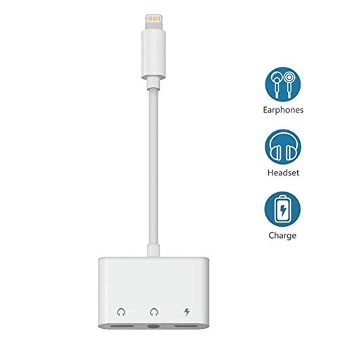 Product Cover Norola Compatible with iPhone X iPhone Xs/Xs Max iPhone 8/8 Plus iPhone 7/7 Plus 3 in 1 Headphone Splitter with 3.5mm Jack Audio Adapter Quick Charge Splitter