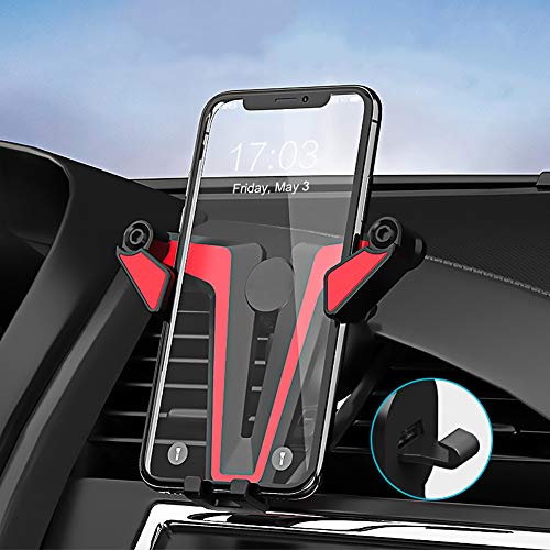 Product Cover Air Vent Car Phone Mount,Hzrfun Cell Phone Holder for Car Universal Auto-Clamping Gravity Car Phone Holder Compatible with iPhone Xs Max/XR/Xs/X/8 Plus/8/7 Plus/7, Galaxy S10/S9/S8/Note and More