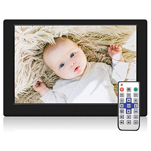 Product Cover TENSWALL Digital Photo Frame, 10.1 inch Digital Picture Frame with Background Music, 1080P Video HD 1280x800 16:10 IPS Screen, Support 32GB USB Drives/SD Card, Remote Control -Black