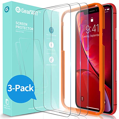Product Cover GearArt Screen Protector for iPhone XR [3 Packs], iPhone 11 Screen Protector 9H Tempered Glass with Advanced Clarity Bubble Free Shatter Proof 99% Touch Sensitivity Works with Most Case
