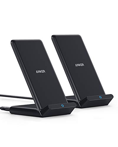 Product Cover Anker Wireless Charger, 2 Pack PowerWave Stand, Qi-Certified, 7.5W for iPhone 11, 11 Pro, 11 Pro Max, Xs Max, XR, XS, X, 8, 8Plus, 10W for Galaxy S10 S9 S8, Note 10 Note 9 Note 8 (No AC Adapter)