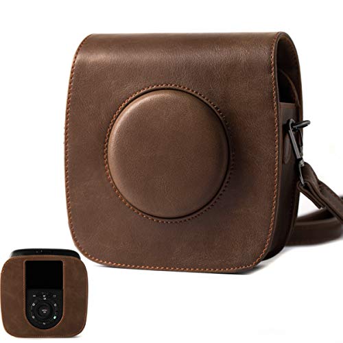 Product Cover for Fujifilm Instax Square SQ20 Instant Film Camera, Classic Vintage Premium Vegan Leather Bag Cover with Adjustable Shoulder Strap to Protect Fuji instax SQ20 Camera by HelloHelio-Brown