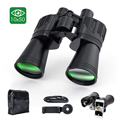 Product Cover Binoculars for Adults, Sinohrd 10x50 Compact Powerful HD Binoculars for Bird Watching,Traveling,Hunting,Concerts,Sightseeing Telescope with Strap Carrying Bag & Phone Mount