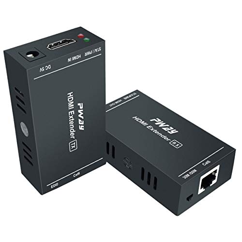 Product Cover HDMI Extender 1080P@60Hz, 3D, Over Single Cat5e/Cat6/Cat 7 Cable Full HD Uncompressed Transmit Up to 164 Feet(50 Meter), EDID and POC Function Supported (Transmitter and Receiver)